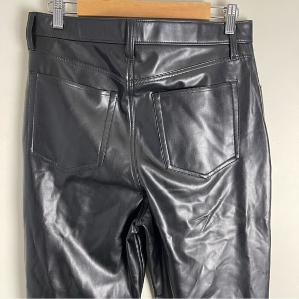 Abercrombie & Fitch Curve Love Vegan Leather 90s Straight Pant size 31 Short BK - Picture 9 of 16